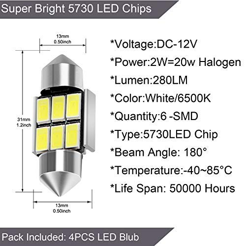 NAKOBO [Pack of 4] Festoon 31mm (1.25\