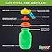 Green 6 oz Squeasy Snacker Spill Proof Silicone Reusable Food Pouch - for Both Soft Foods and Liquids - Water, Apple Sauce, Yogurt, Smoothies, Baby Food - Dishwasher Safe