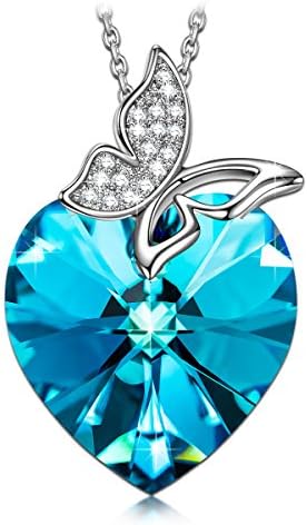 SIVERY Necklaces for Women 'Love of Rose' Pendant Necklace with Swarovski Crystals, Drop Earrings for Her, Jewelry for Women, Gifts for Mom