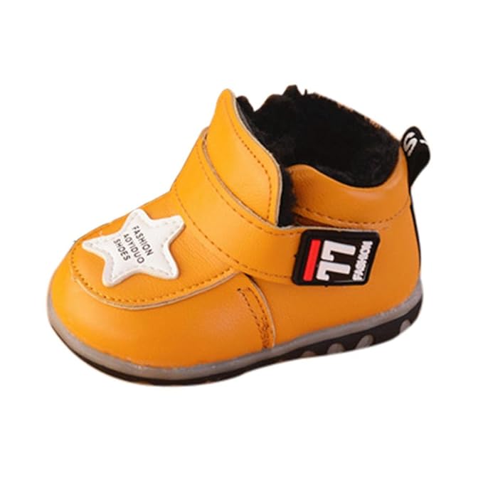 Hirolan Baby Blinkschuhe Neugeborenen RGB Lamp Leuchtsohle Kleinkind Baby Krabbelschuhe PU Leder Schuhe Unisex Mädchen Jungen