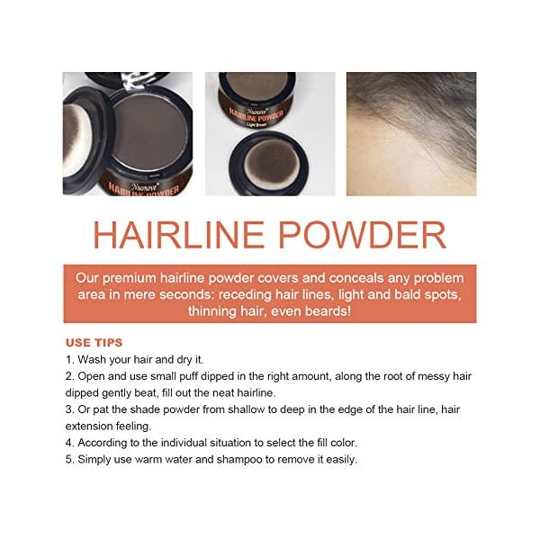 Hairline-Powder-Hair-Shadow-Hair-Root-Concealer-Instantly-Covers-and-Conceals-Receding-Hairlines-Professional-Hair-Root-Concealer-For-Makeup-for-Men-and-Women-Waterproof-Light-BrownDark-Brown Hairline Powder, Hair Shadow, Hair Root Concealer, Instantly Covers and Conceals Receding Hairlines, Professional Hair…