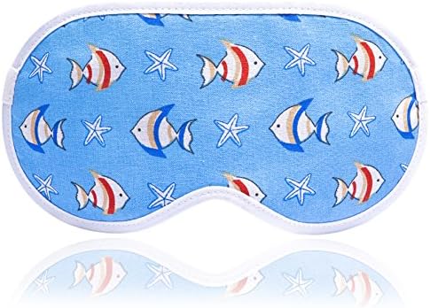 Sleeping Mask Fish - Natural Soft &amp; Comfortable Cotton Blindfold - Ultra Lightweight Eye Mask for Man and Women - Best for Deep Healthy Sleep Camping Travel Meditation Nap &amp; REM