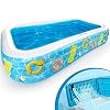 hahaland Self Inflatable Pool for Adults Kids Kiddie Pool, 120″ x 72″ x 22″ Inflatable Swimming Pool Above Ground Pool Thickened Family Lounge Pool Above Ground Swimming Pool Blow Up Pool for Ages 3+