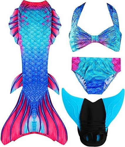 Girls Swimsuit Mermaid Tails for Swimming Support Monofin Kids Mermaid Swimsuits Princess Costumes