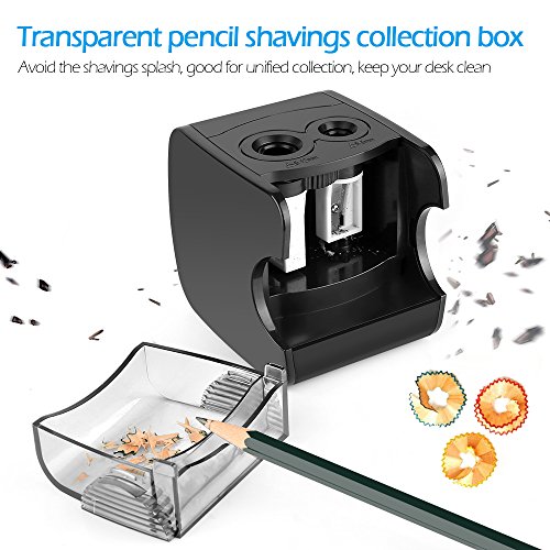 image for Electric Pencil Sharpener, AOFU USB Double Hole Battery Operated Heavy