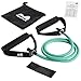REEHUT Single Resistance Band Exercise Tube with Handle, Door Anchor and Manual, for Resistance Training, Physical Therapy, Home Workouts, Fitness, Pilates, Boxing Strength Training - Green