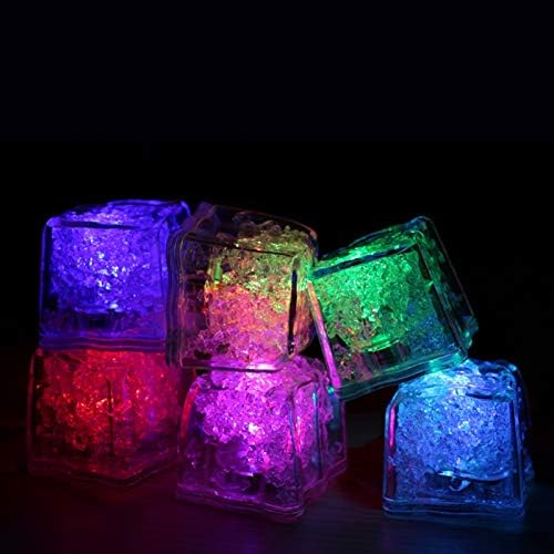 A0ZBZ 12 Pack LED Ice Cubes Light for Drinks Wine Whiskey Color Changing Light Multicolor, Reusable Glowing Best for Party Wedding Decoration