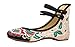 AvaCostume Womens Folk Style Shoes Rubber Sole Peony Embroidered Bride Flats, Black, 38