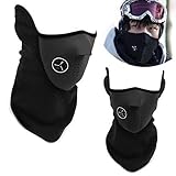 MassMall Neoprene Winter Snowboard Ski Half Face Mask Soft Cotton Fleece Neck Ear Warmer Protection Vented Fitted Velcro Adjustable Close Biker Motorcycle Facemask