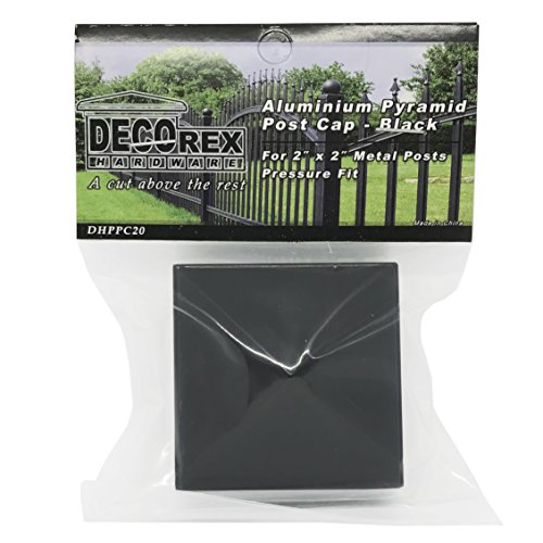 2" x 2" Aluminium Pyramid Post Cap for Metal Posts - Pressure Fit - Black
