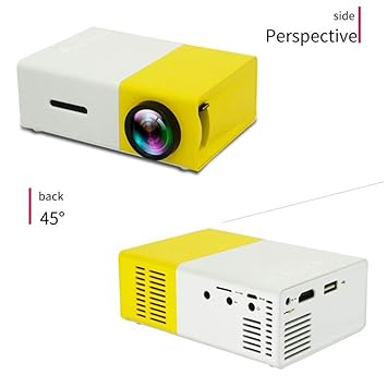 WHLDCD Proyector Proyector LED 600 lúmenes HD 320x240 Píxeles USB ...