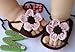 MKPLY Baby Newborn Infant Girls Brown Pink Crochet Knit Socks Crib Casual Shoes Prewalker 0-12M (Dark Brown)