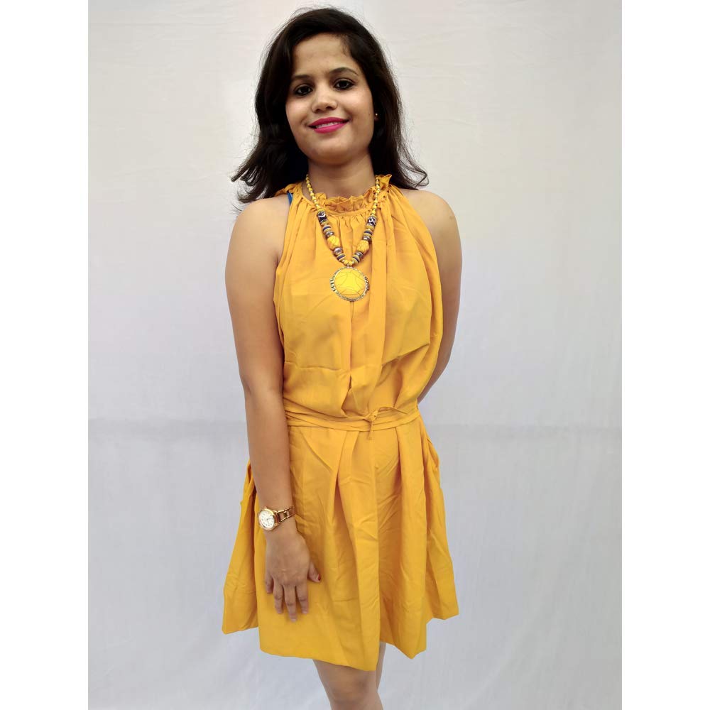 yellow colour western dress