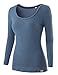 Regna X Basic Women's Boat Scoop Neck Long Sleeve Top (Color Pack of 3)