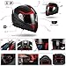 TRIANGLE Full Face Dual Visor Matte Black Street Bike Motorcycle Helmet (Medium, Matte Red)