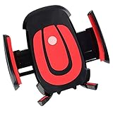 3-in-1 Car,Motorcycles,Bicycles Mounts Universal Car, Bike, Motors Vent Mount Holder / Cradle with Rubber Strap No Droping for GPS, cellphone and Other Devices ( Red ) (RED)