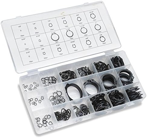 NEW 300 Pcs External Snap Ring Assortment Kit Set Circlip 18 Sizes Retaining Ring