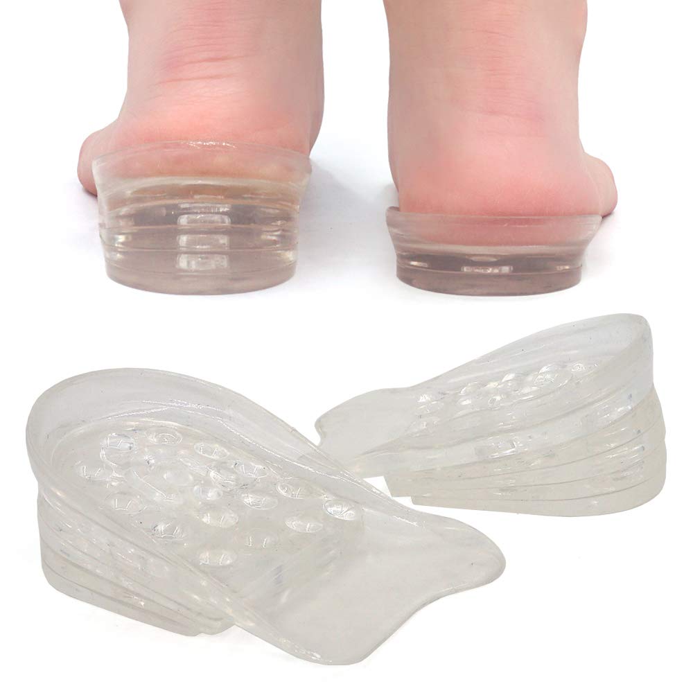 Dr. Foot Adjustable 5-Layer Height Increase Insoles, Silicone Heel Cushion Inserts for Men and Women, Gel Heel Lift Inserts for Leg Length Discrepancy
