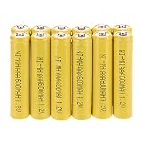 Windmax 12Pcs Yellow Color 3A AAA 1.2V 600mAh Rechargeable Battery White NiMH 3A batteries for Solar Light ...