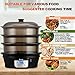 COSTWAY Food Steamer Vegetable Steamer 3 Tier Stackable Baskets 20 Quart Capacity 1000W Fast Heat-Up Timing, Automatic Shut Off, Appointment Electric Pot Cooker w/Food Tray