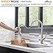 APPASO Brushed Nickel Kitchen Faucet, Single Handle Kitchen Faucet with Pull Down Sprayer, Stainless Steel High Arc, Neoperl Aerator, CUPC-Certified Pull-Out Hose, Water Supply Tubing, and Valve Core