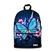 Bigcardesigns Blue Butterfly Canvas Bookbag Backpack