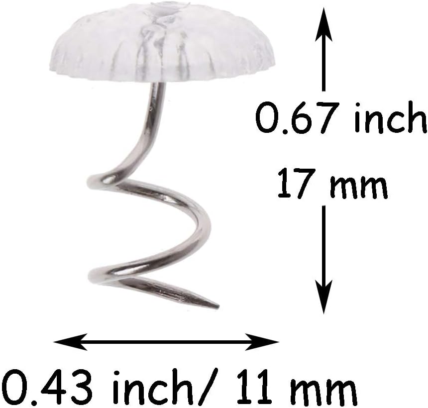 Joyhey 20 Pcs Upholstery Twist Pins Clear Heads Bed Skirt Pins for Slipcovers and Bedskirts -