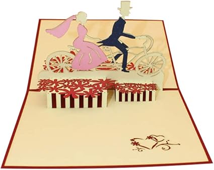 Amazon Co Jp Amosfun バレンタインデー3dポップアップカード手作りカップル車グリーティングカードdiyペーパークラフトカッティング カード誕生日結婚記念日 文房具 オフィス用品