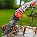8.5 Native American Indian Spring Assisted Open Pocket Knife Damascus RED FEATHER - Firefighter Rescue Pocket Knife - Hunting Knives, Military Surplus - Survival and Camping Gear