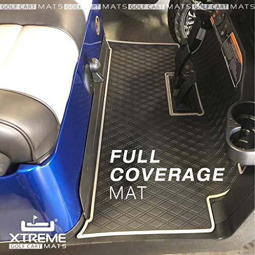 Xtreme Mats Full Coverage Golf Cart Floor Liner Mat - Fits ClubCar Models Precedent (2004-2019) / Onward & Tempo (2017-2019) - Black w/Grey Trim