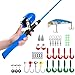 PLUSINNO Kids Fishing Pole,Telescopic Fishing Rod and Reel Combos with Spincast Fishing Reel and String with Fishing Line