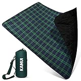 KAMUI Outdoor Waterproof Blanket – Machine Washable Stadium Blanket, Waterproof and Windproof Backing, Portable Shoulder/Hand Strap Great for Festival, Park, Beach, Ground Blanket 79X55inch 201X140cm