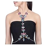 Holylove Colorful Crystal Unique 2016 Statement Body Jewelry Necklace- with Color Box (HLRQ-colorful)