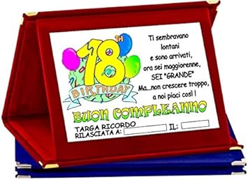 Targa Metallo 18 Anni Compleanno Auguri Happy Birthday Amazon It Giochi E Giocattoli