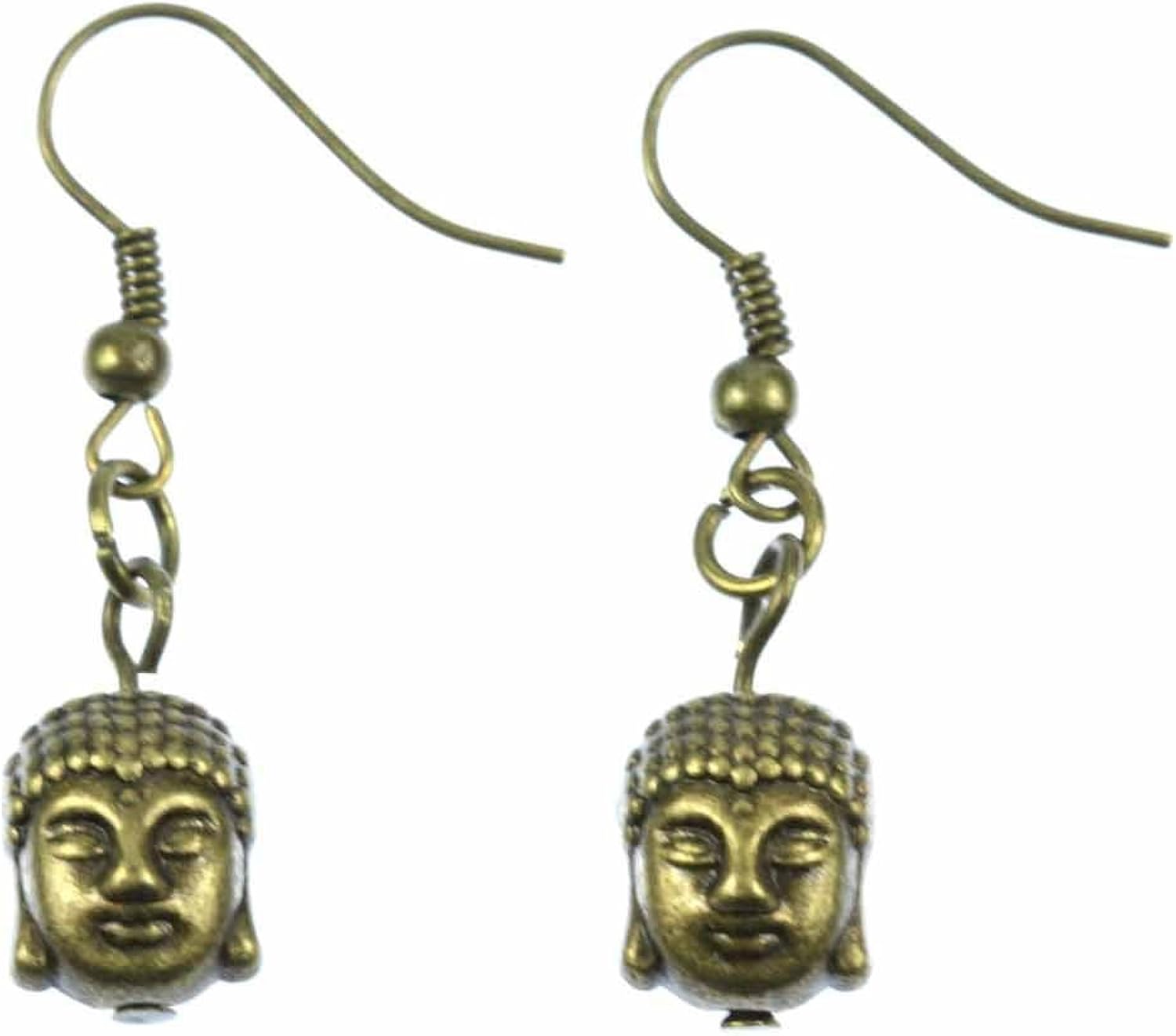 Buddha Earrings Miniblings Head Buddhist India Tibet Bronze Amazon.co