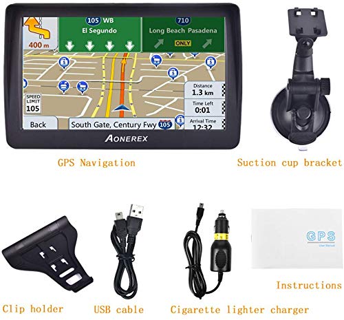 GPS Navigation for Car, Aonerex 7" Touch Screen 8GB Real Voice Spoken Turn-by-Turn Direction Reminding Navigation System for Cars, Vehicle GPS Satellite Navigator with Free Lifetime Map Update - Thumbnail 6