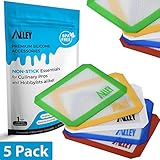 Non-Stick Wax Mat Pad [5-Pack] / Silicone Nonstick Mat Small Rectangle 5" x 4" - Colors Exactly as Featured