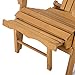 FDW Outdoor Wood Adirondack Chair Foldable w/Pull Out Ottoman Patio Furniture