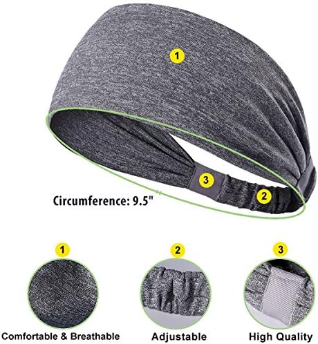 Yoga Headbands for Cycling, Running, Fitness, Athletics, Super Soft Polyester Sweat Headbands with Adjustable, Stylish and Versatile Design. Perfect for Light Workouts, Stretching Pilates and Leisure