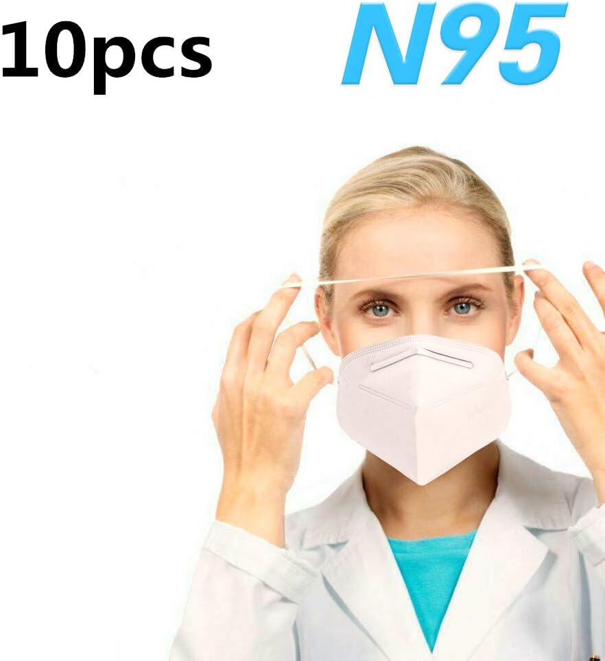 10pcs KN95 Medical Face Masks, FFP2 Multifunctional Protective Head-mounted Mask with Nose Clip