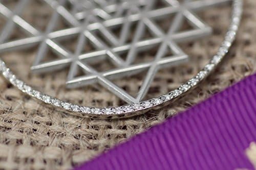 Silver sri (shri) yantra necklace with diamonds