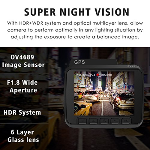 Lifechaser Dual Dash Cam Car Camera 4K UHD WIFI GPS Night Vision 150° with Front and Rear Camera, 2.4" LCD, Parking Mode, Time Lapse, WDR, G-Sensor, Loop Recording for Cars, Trucks - Thumbnail 2
