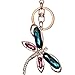 Bolbove Crystal Dragonfly Keychain Sparkling Keyring Rhinestones Purse Pendant Handbag Charm