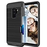 So Slick Samsung Galaxy S9 Plus Case-Metallic Rugged Hybrid Dual Layer Shock Proof Armor Defender Protective Ultra Slim Case Cover.Galaxy S9 plus with Credit Card Holder Slot Wallet 2018 Black