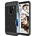 So Slick Samsung Galaxy S9 Plus Case-Metallic Rugged Hybrid Dual Layer Shock Proof Armor Defender Protective Ultra Slim Case Cover.Galaxy S9 plus with Credit Card Holder Slot Wallet 2018 Black