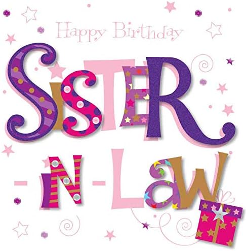 Sister-In-Law Happy Birthday Greeting Card By Talking Pictures Cards, yellow|pink|white|purple, 5.75 x 5.75 inches