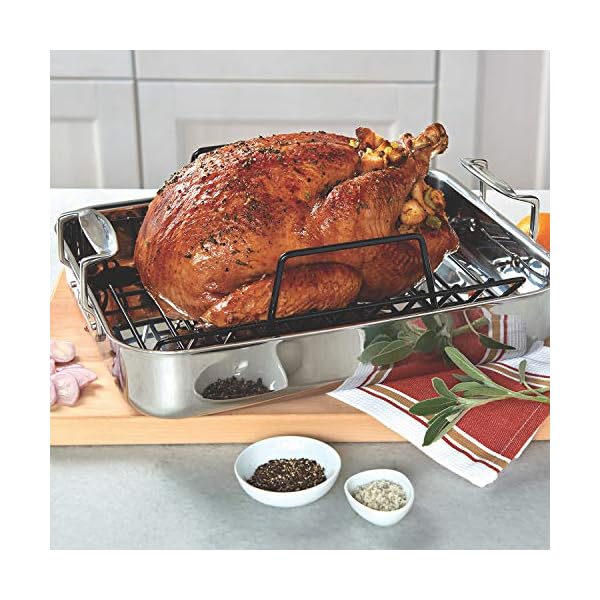 Viking Culinary 3Ply Stainless Steel Roasting Pan, Includes a Nonstick