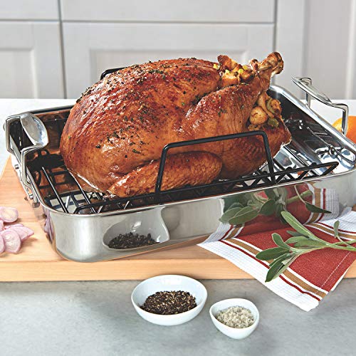 Viking Culinary 3Ply Stainless Steel Roasting Pan, Includes a Nonstick
