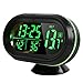 Pevor Car 12V LCD Luminous Clock Digital Thermometer Temperature Gauge Voltmeter Alarm Monitor