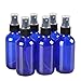 6 Pack,4oz Blue Glass Bottles with Black Fine Mist Sprayer.Refillable & Reusable.Designed for Essential Oils, Perfumes,Cleaning Products,Aromatherapy.6 Chalk Labels as Gift.